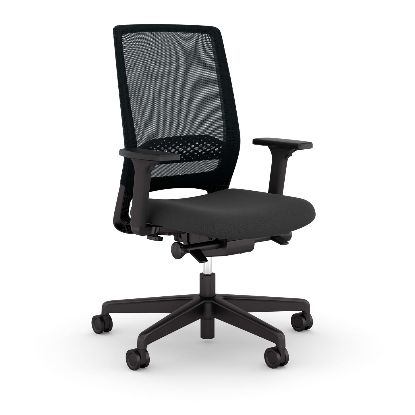 Kickster Task Chair – Ergonomic Office Chair with Lumbar Support, Adjustable Recline & Armrests, Black