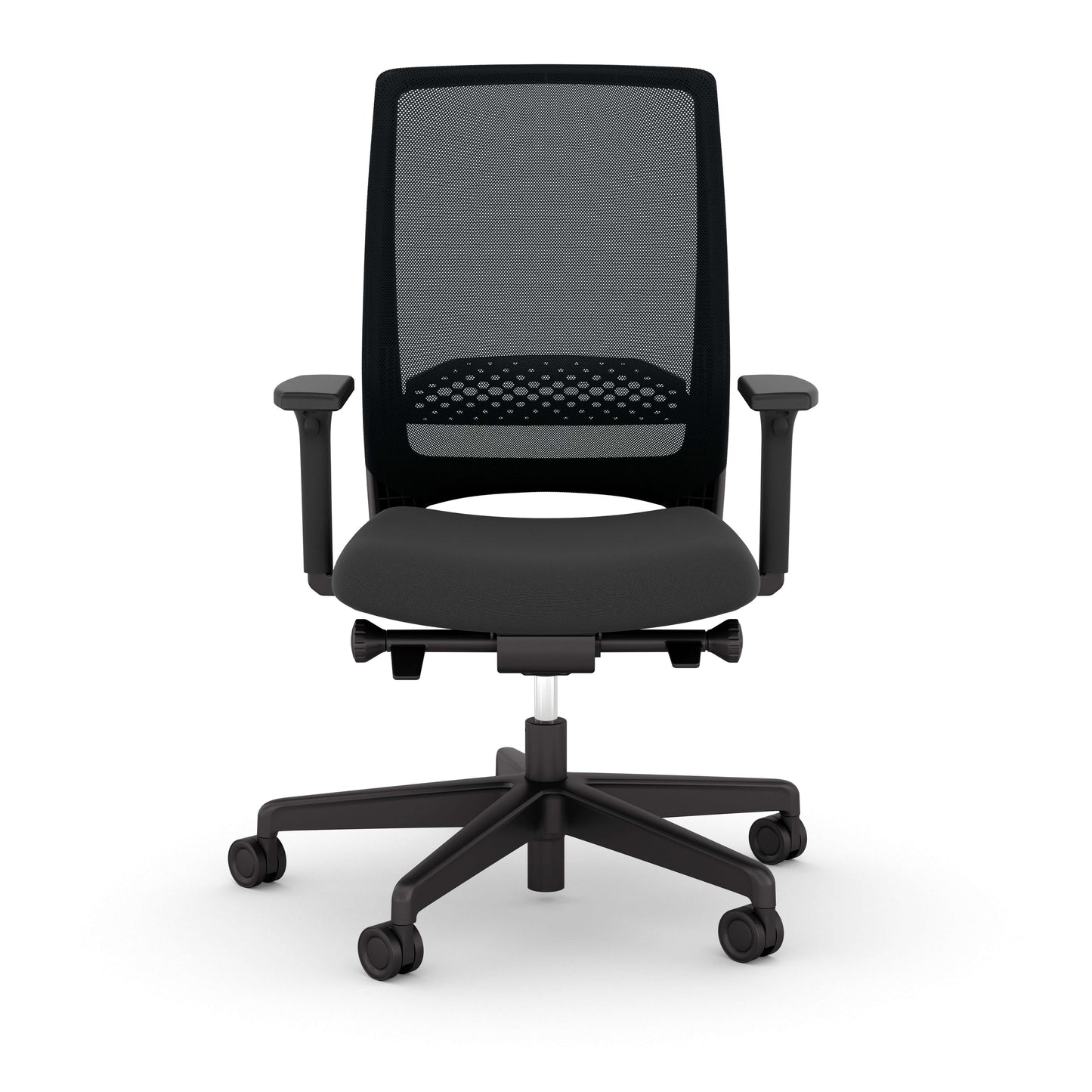 Kickster Task Chair – Ergonomic Office Chair with Lumbar Support, Adjustable Recline & Armrests, Black