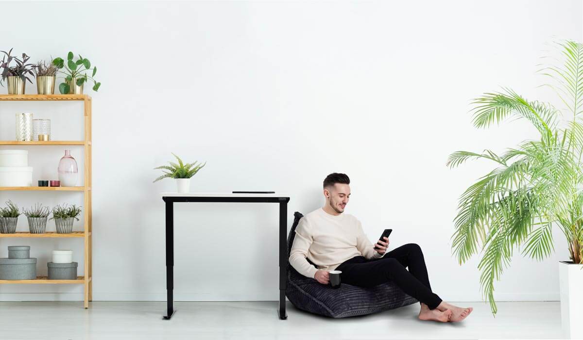 Mini: Compact Heavy-Duty Standing Desk with Dual Motors - Height Adjustable, Space-Saving, Tabletop 100 x 60cm