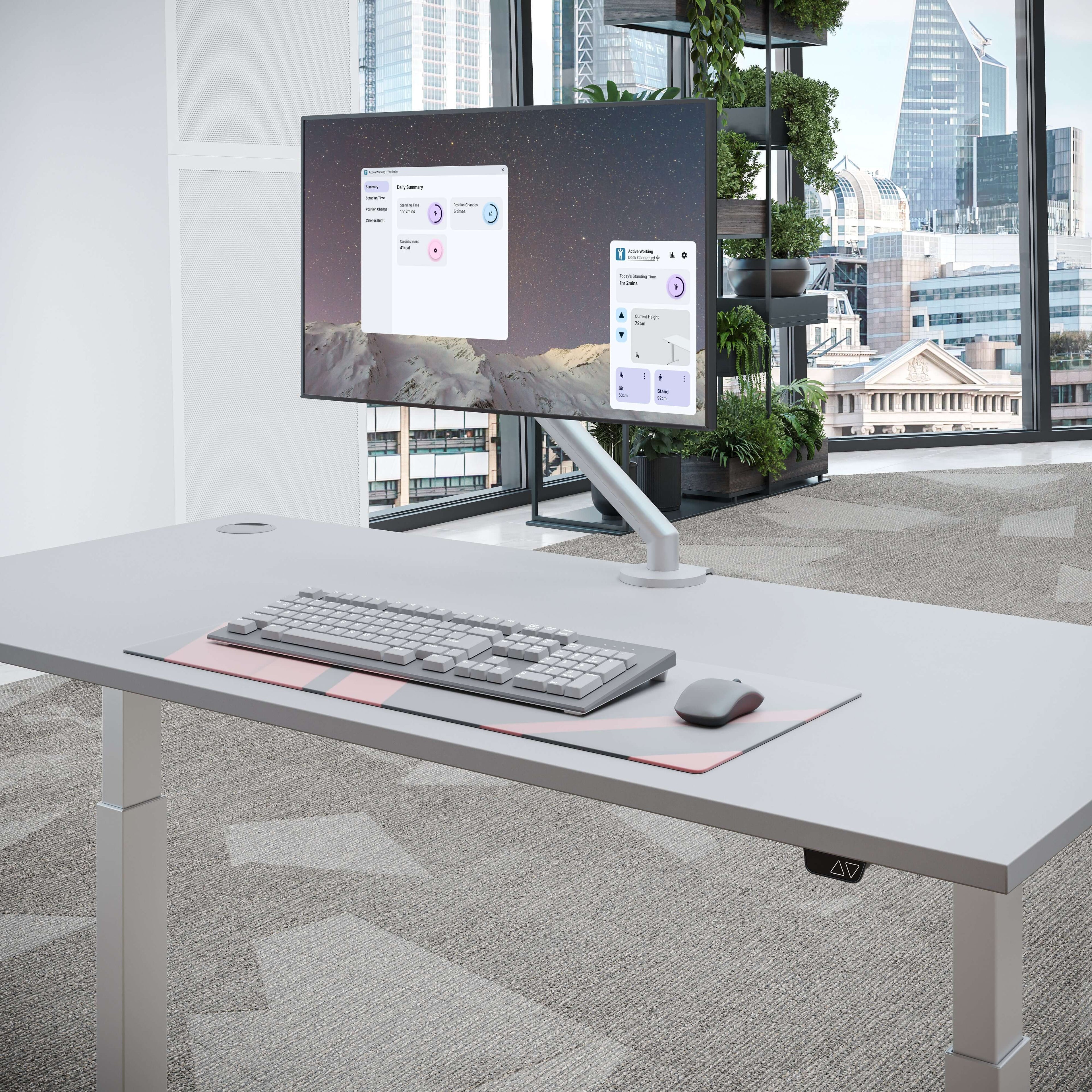 iLohas Active 2 standing desk with dual motor, ergonomic design, and adjustable monitor for optimal productivity.