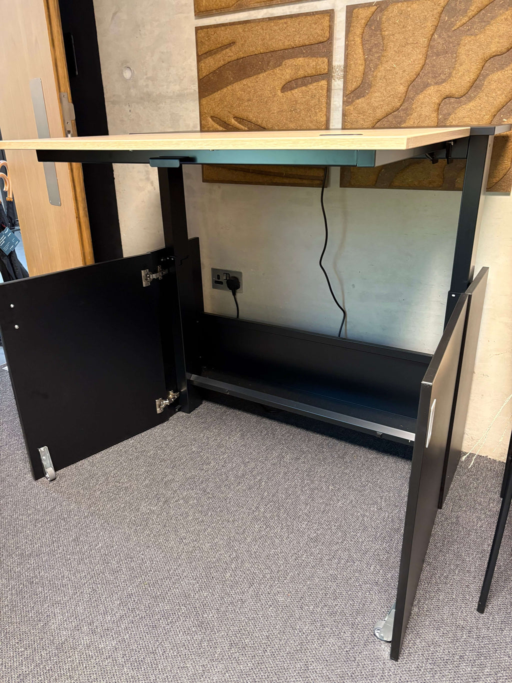 HomeFit Compact Cabinet to Standing Desk – Ergonomic Sit Stand Solution, Tabletop 95 cm x 80 cm