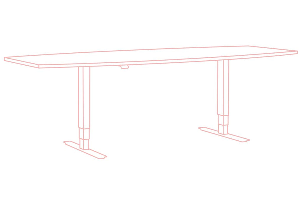 Meet: Height Adjustable Dining Table - Twin Motor, Barrel Style, Ergonomic Dining and Bar Table, Tabletop 240 x 100cm