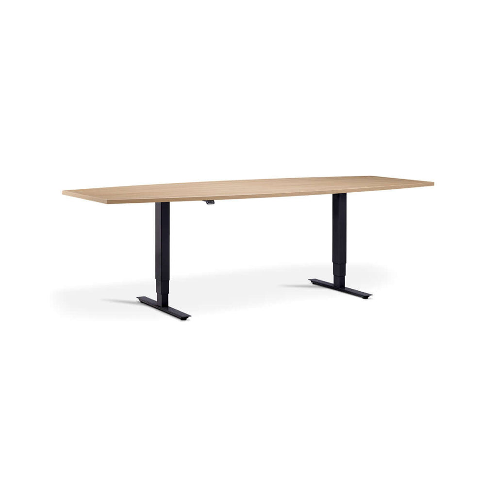 Meet: Height Adjustable Dining Table - Twin Motor, Barrel Style, Ergonomic Dining and Bar Table, Tabletop 240 x 100cm
