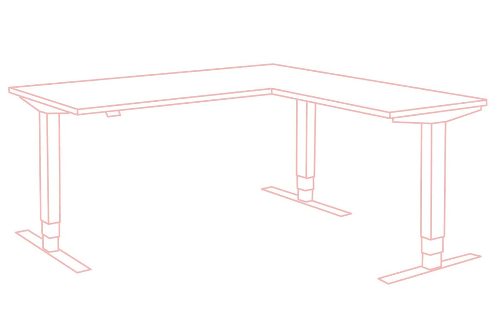 Advance Corner: Triple Motor Height Adjustable Desk - Premium Corner Standing Desk, 160kg Load, Tabletop 180 x 160cm