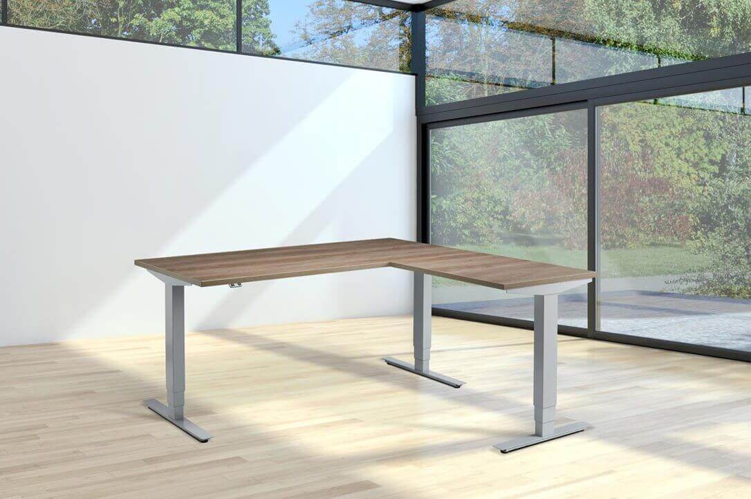 Advance Corner: Triple Motor Height Adjustable Desk - Premium Corner Standing Desk, 160kg Load, Tabletop 180 x 160cm