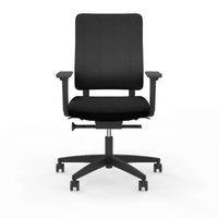 Drumback Creation Ergonomic Task Chair – Sustainable Office Chair with Synchromatic Recline & Adjustable Seat, Black