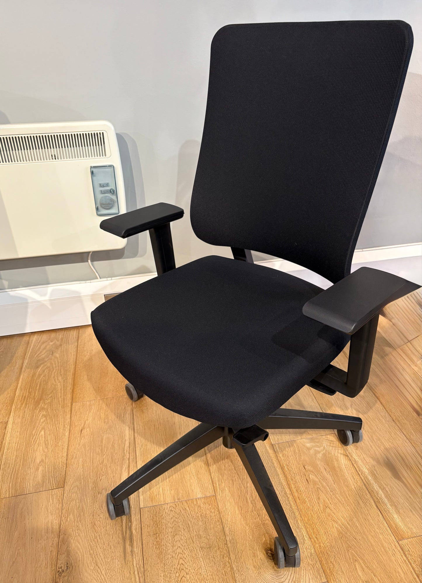 Drumback Creation Ergonomic Task Chair – Sustainable Office Chair with Synchromatic Recline & Adjustable Seat, Black