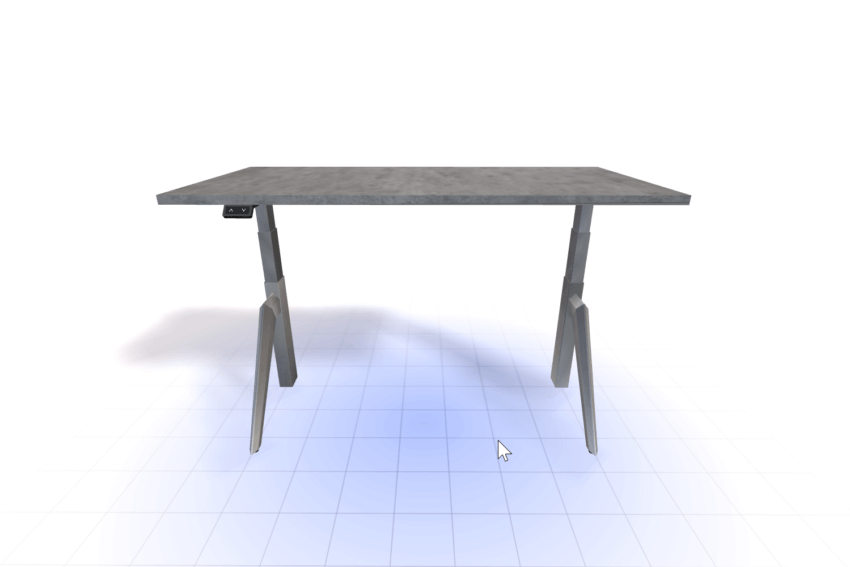 Five: Standing Desk - Dual Motor Height Adjustable Industrial Workstation with Tapered Pentagonal Legs, Matte Steel Finish