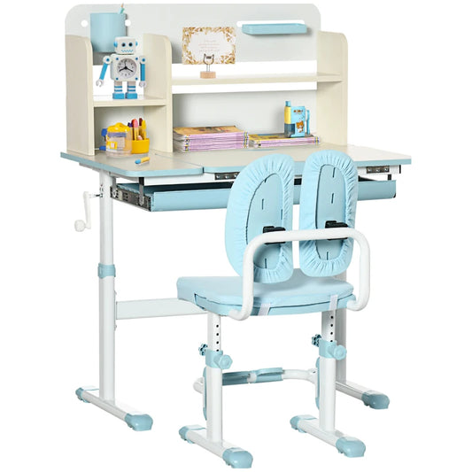 HOMCOM Kids Desk and Chair Set - Blue