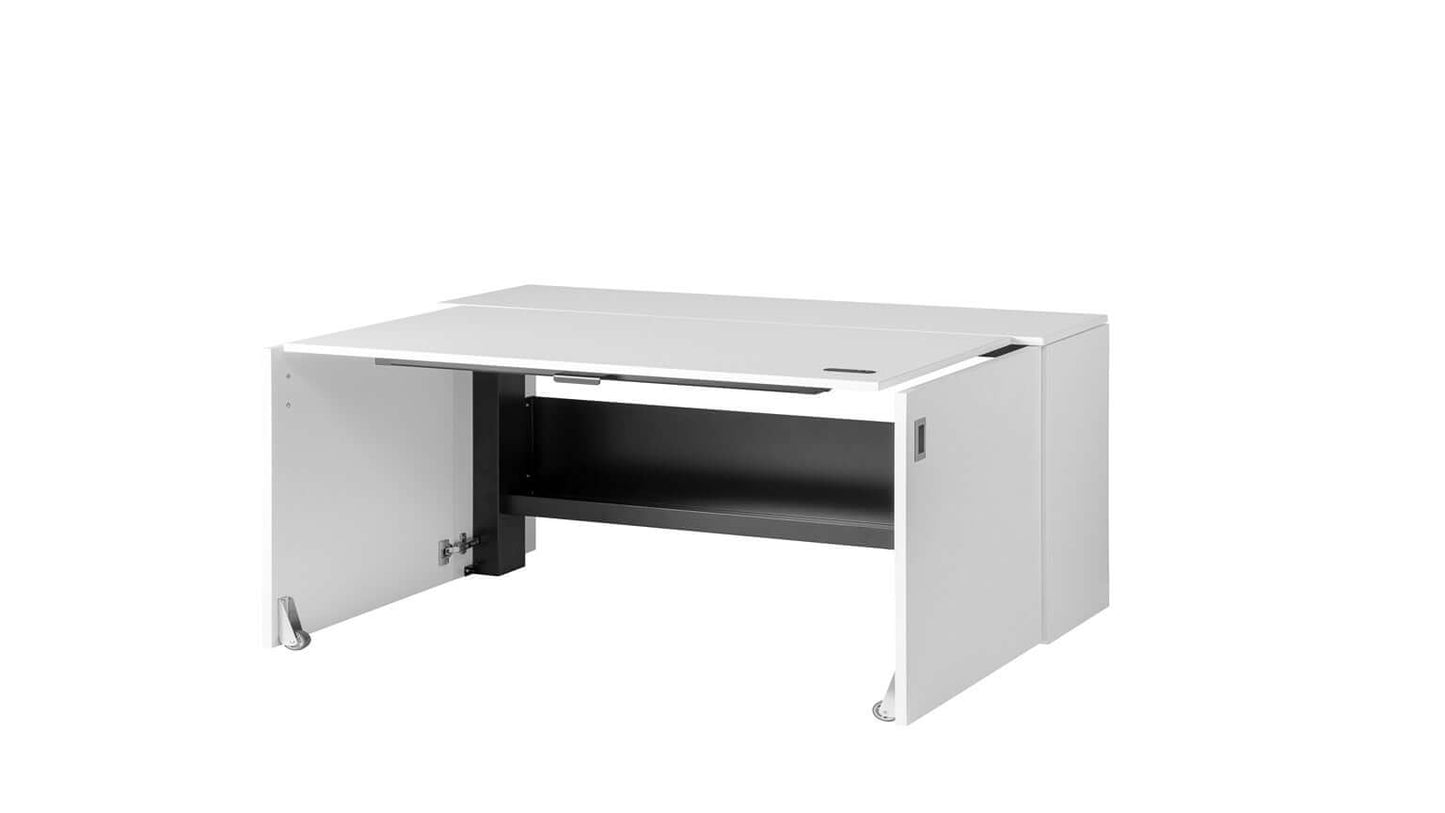 HomeFit Compact Cabinet to Standing Desk – Ergonomic Sit Stand Solution, Tabletop 95 cm x 80 cm