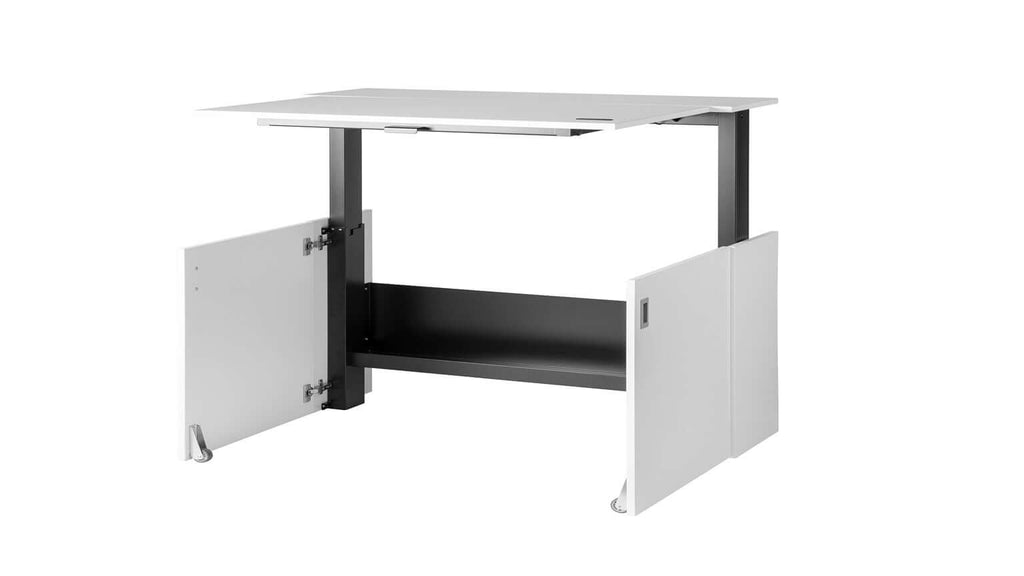 HomeFit Compact Cabinet to Standing Desk – Ergonomic Sit Stand Solution, Tabletop 95 cm x 80 cm