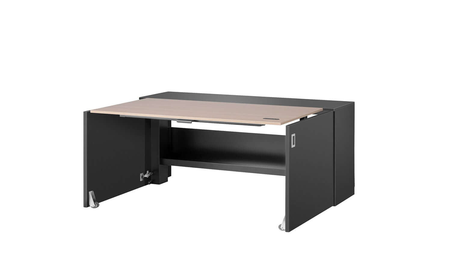 HomeFit Compact Cabinet to Standing Desk – Ergonomic Sit Stand Solution, Tabletop 95 cm x 80 cm