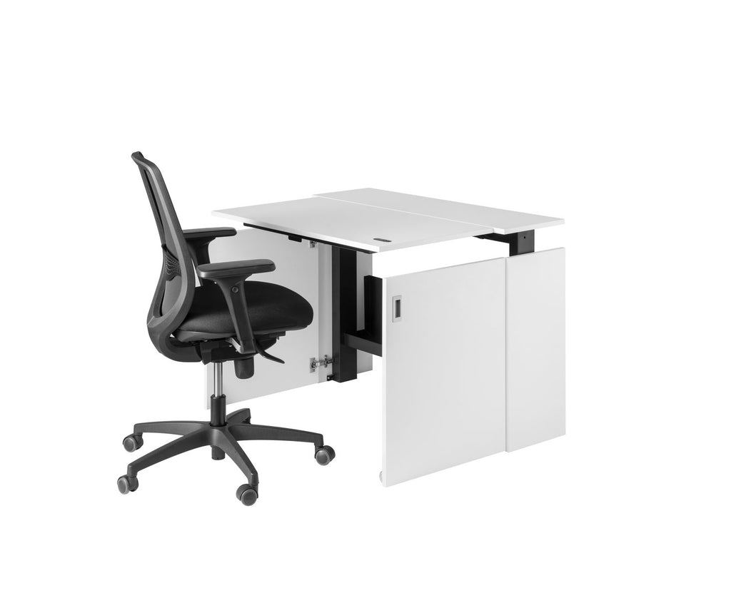 HomeFit Compact Cabinet to Standing Desk – Ergonomic Sit Stand Solution, Tabletop 95 cm x 80 cm