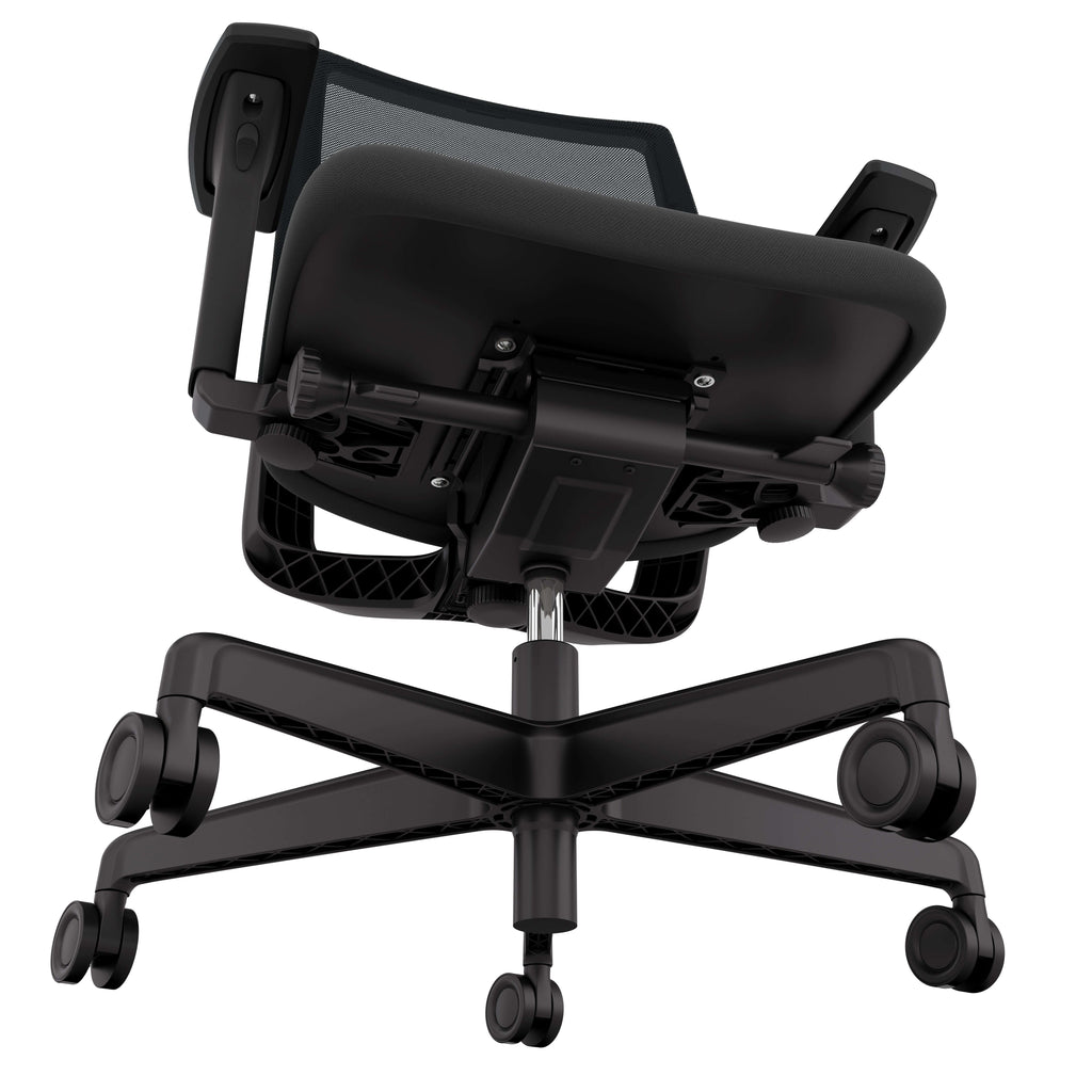 Ergonomic Office Chair with Lumbar Support - Kickster, showing the underside design and adjustable features.