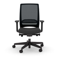 Kickster Task Chair – Ergonomic Office Chair with Lumbar Support, Adjustable Recline & Armrests, Black