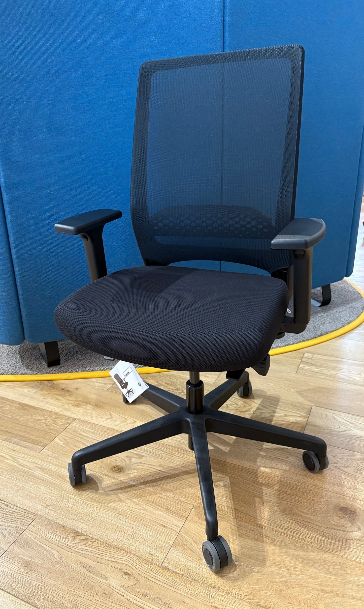 Kickster Task Chair – Ergonomic Office Chair with Lumbar Support, Adjustable Recline & Armrests, Black