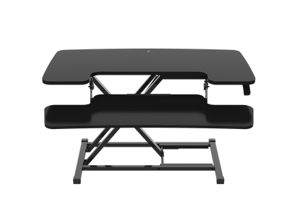 Revilo Desk Up Manual Converter, Slimline Standing Desk Converter in black, featuring adjustable height for ergonomic use.