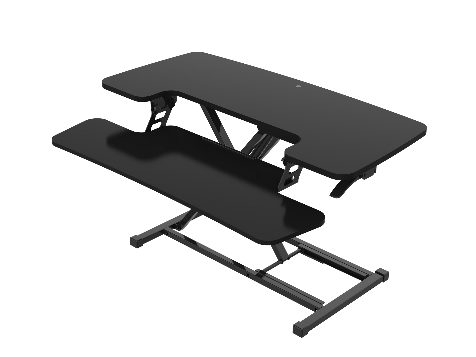 Revilo Desk Up Manual Standing Desk Converter, Slimline design in black, adjustable height for ergonomic work setup.