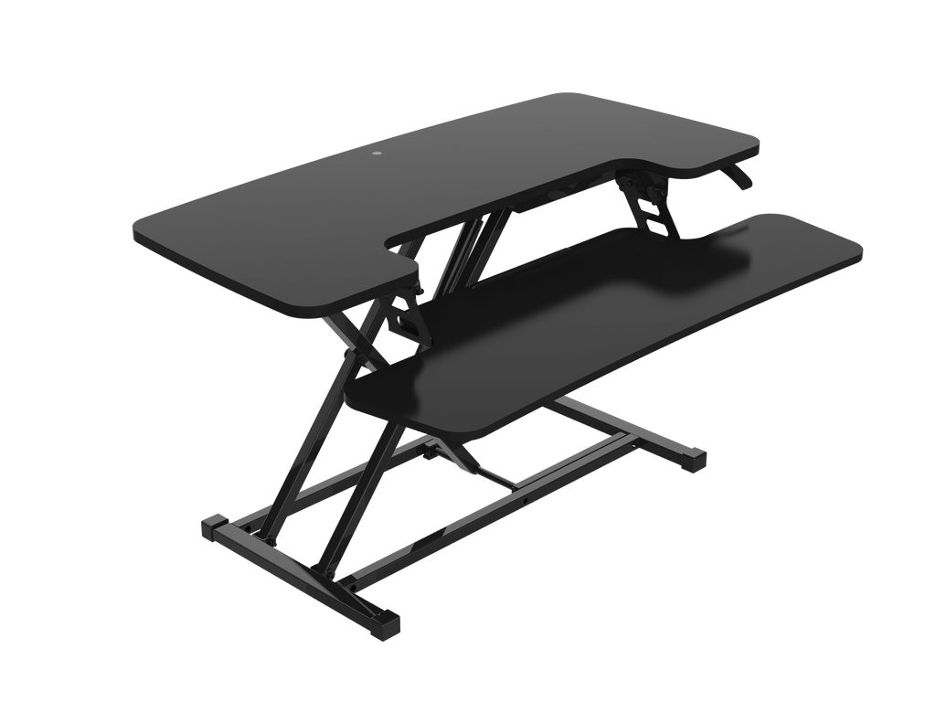 Revilo Desk Up Manual Standing Desk Converter, Slimline design in black color, perfect for elevating your workspace.