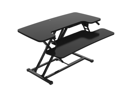 Revilo Desk Up Manual Standing Desk Converter, Slimline design in black color, perfect for elevating your workspace.