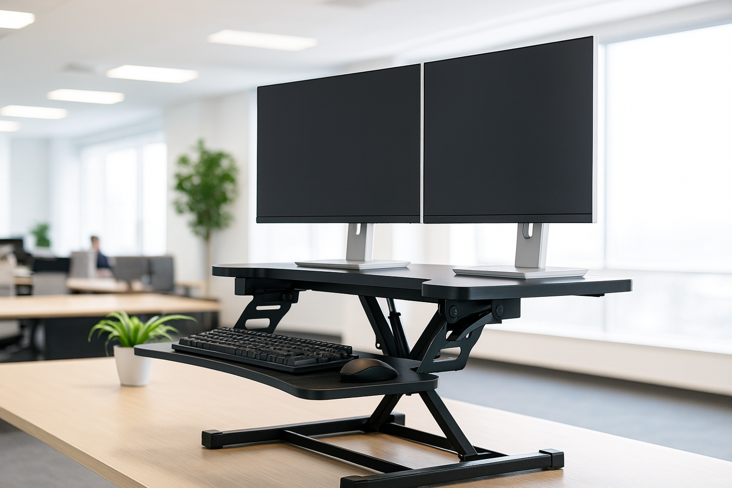 Revilo - Desk Up Manual Standing Desk Converter - Black