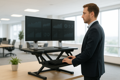 Revilo - Desk Up Manual Standing Desk Converter - Black