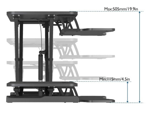 Revilo - Desk Up Manual Standing Desk Converter - Black