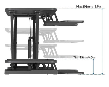 Revilo - Desk Up Manual Standing Desk Converter - Black