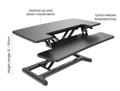 Revilo - Desk Up Manual Standing Desk Converter - Black