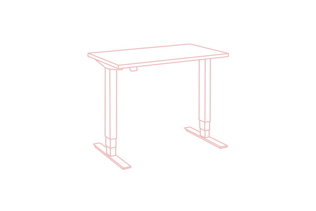 Mini: Compact Heavy-Duty Standing Desk with Dual Motors - Height Adjustable, Space-Saving, Tabletop 100 x 60cm
