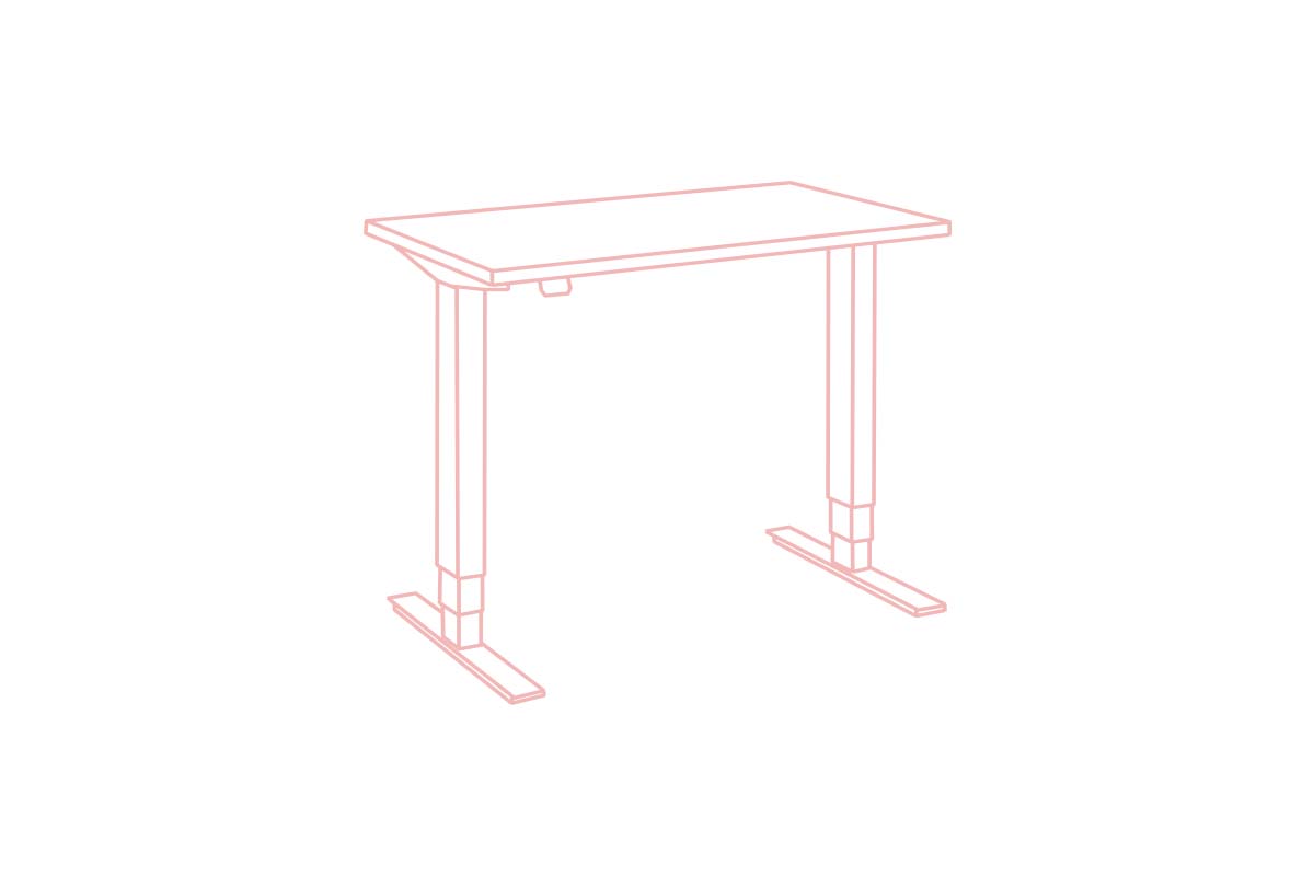 Mini: Compact Heavy-Duty Standing Desk with Dual Motors - Height Adjustable, Space-Saving, Tabletop 100 x 60cm