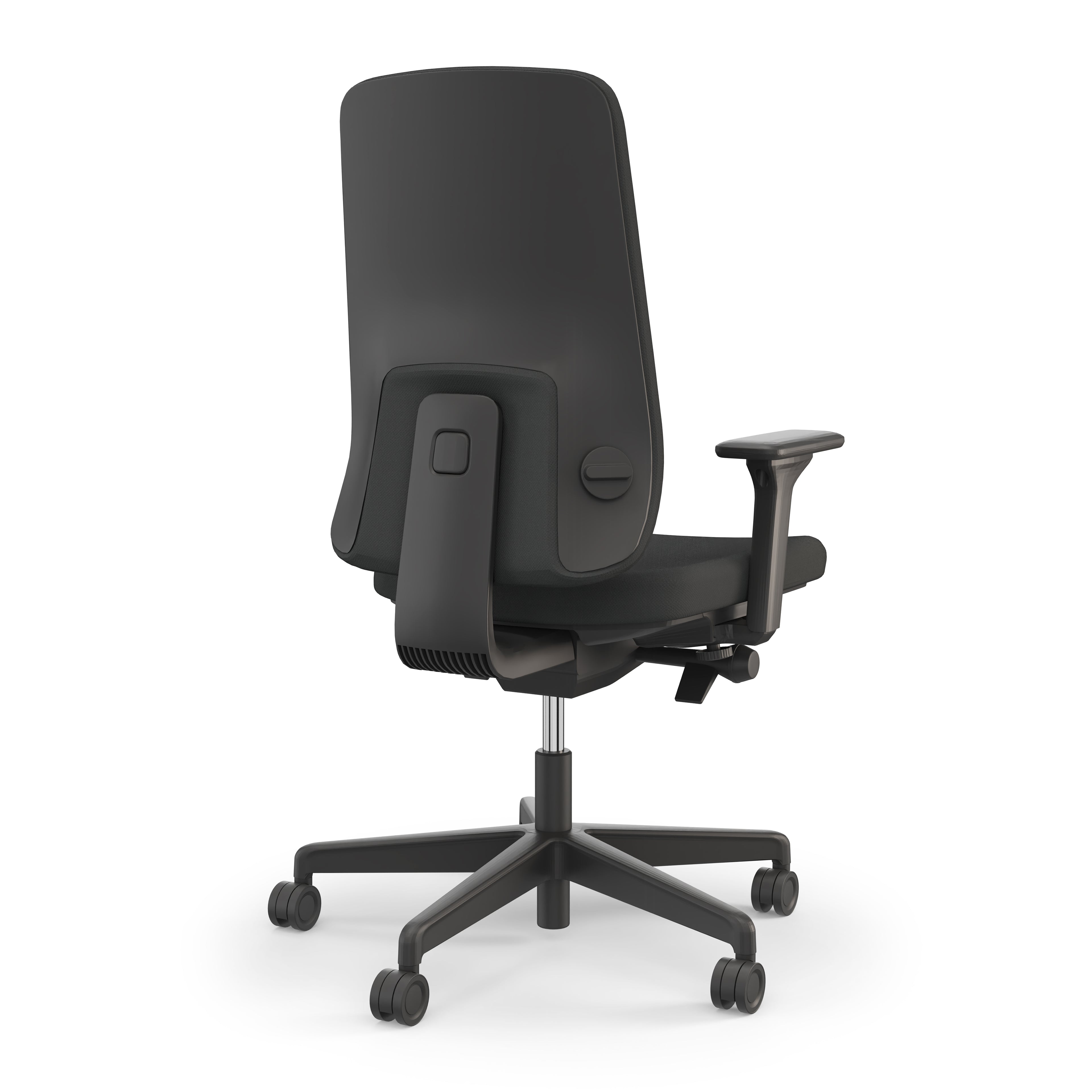 Viasit Prompt Too ergonomic task chair shown from the back, featuring adjustable lumbar support and a synchronic mechanism.