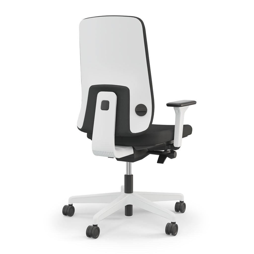 Viasit Prompt Too Ergonomic Task Chair with adjustable lumbar support and synchronic mechanism from the back.
