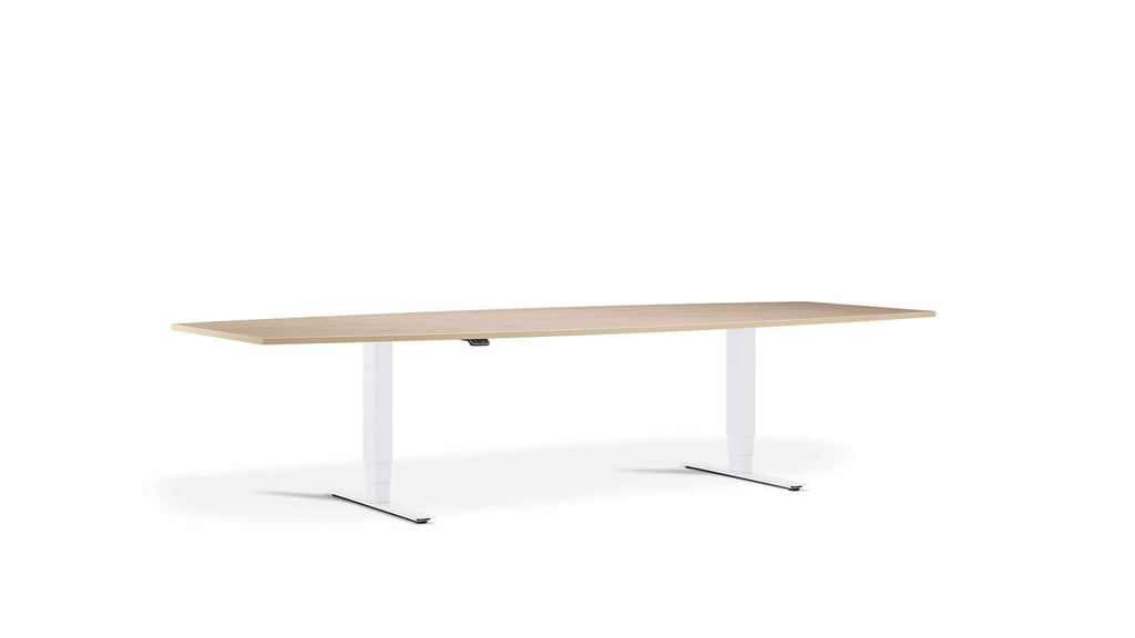 Meet: Height Adjustable Dining Table - Twin Motor, Barrel Style, Ergonomic Dining and Bar Table, Tabletop 240 x 100cm