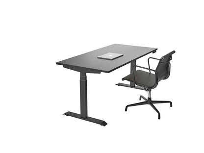 venta t sit stand desk in black with office chair